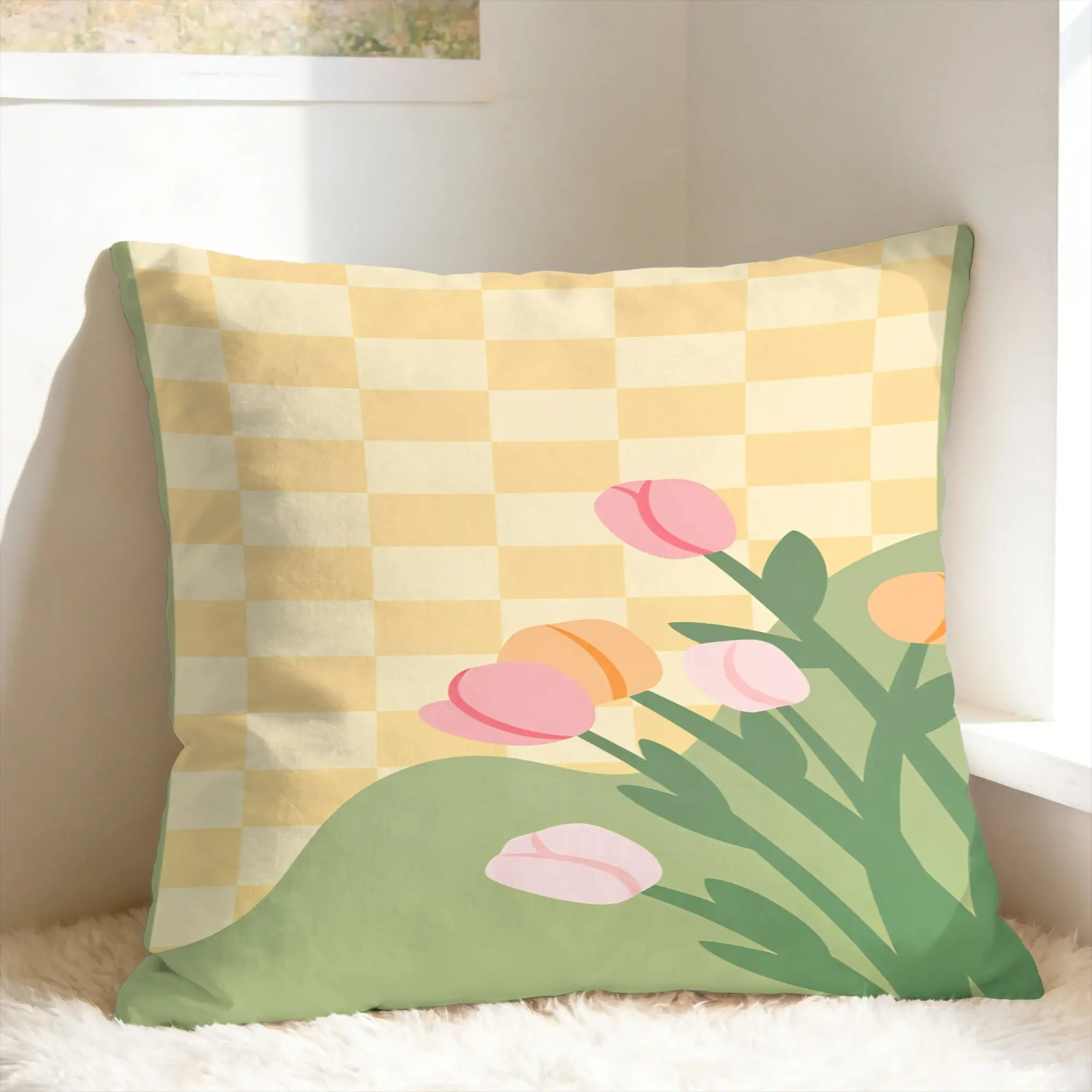 Pillow Cover Tulip Spring  Morden Pillow Case For Living Room Bed Chair Pillowcases