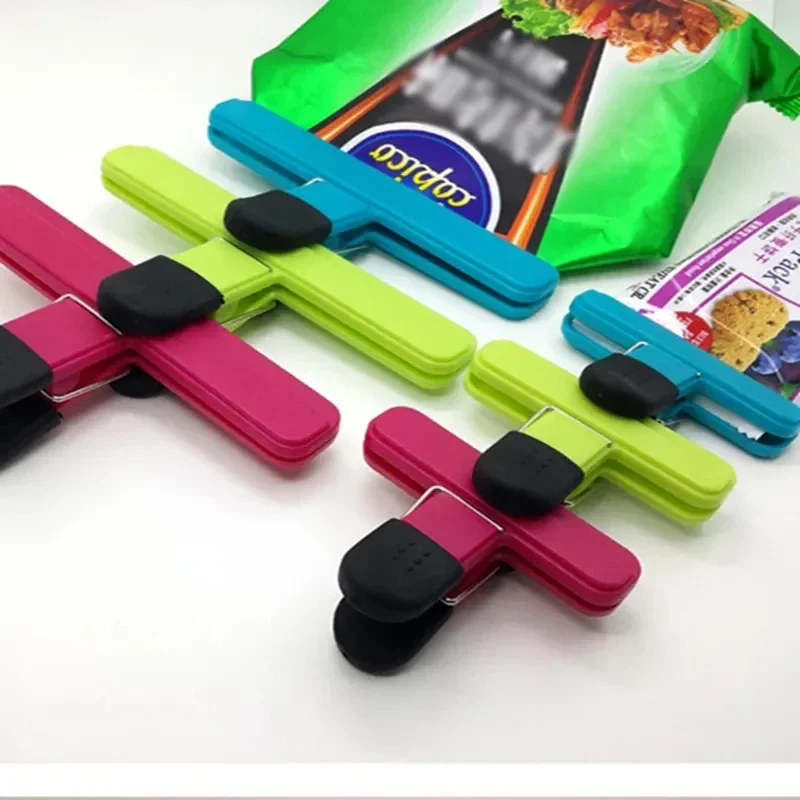 Portable Kitchen Storage Food  Travel Plastic Tongs  Snack Seal Sealing Bag Clips Sealer Clamp Storage Tool Kitchen Accessories