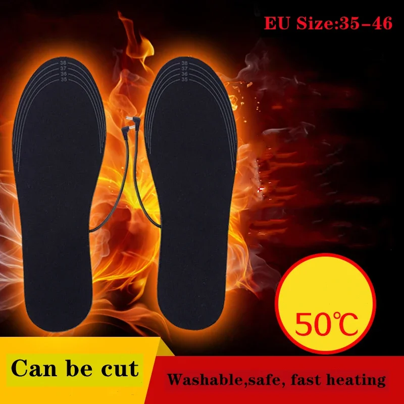 

USB Heated Shoe Insoles Feet Warm Sock Pad Mat Electrically Heating Insoles Washable Warm Thermal Insoles Unisex Insole for shoe