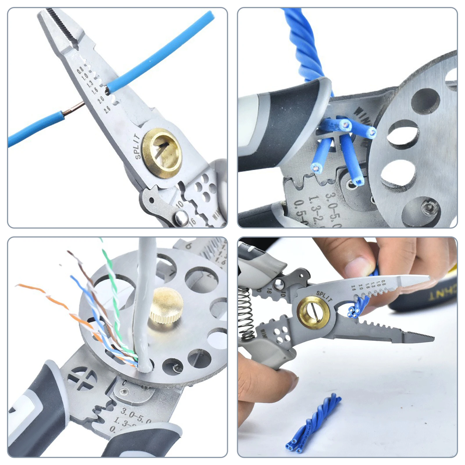 Wire Stripper Plier Stainless Steel Cable Stripping Cutter Multifunctional Electrical Wire Stripping Hand Tool Wire Cutting