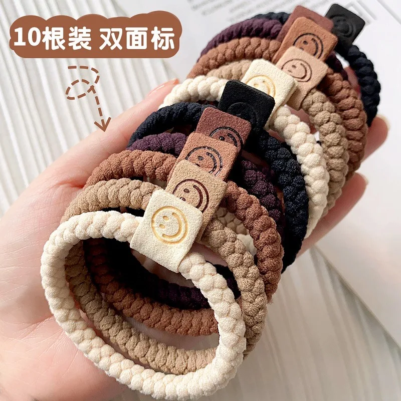 5Pcs Simple High Elastic Durable Hair Rubber Bands Women Girl Scrunchie Accessories Tie Hair Ring Rope Ponytail Holder Headdress