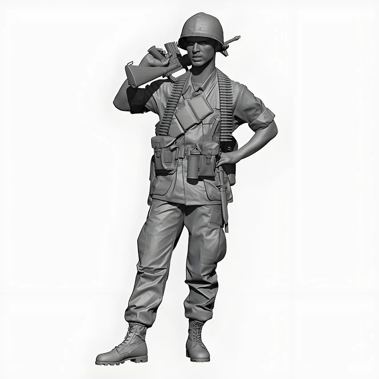 1/35 Model żywiczny Nowoczesny dzień Żołnierze wojny w Wietnamie Zestawy modeli żywicznych Figurka GK bezbarwna i do samodzielnego montażu