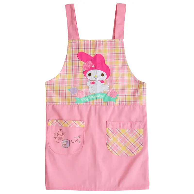 Cute Japanese My Melody Pink Children Apron Cooking Baking Kids Painting Baby Pinafore Avental De Cozinha Delantal Cocina