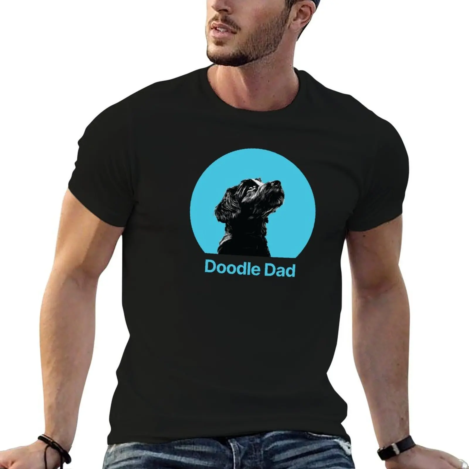 Doodle Dad Dog Dads Minimalist Father's Day Gift T-Shirt man clothes football t shirt mens clothes
