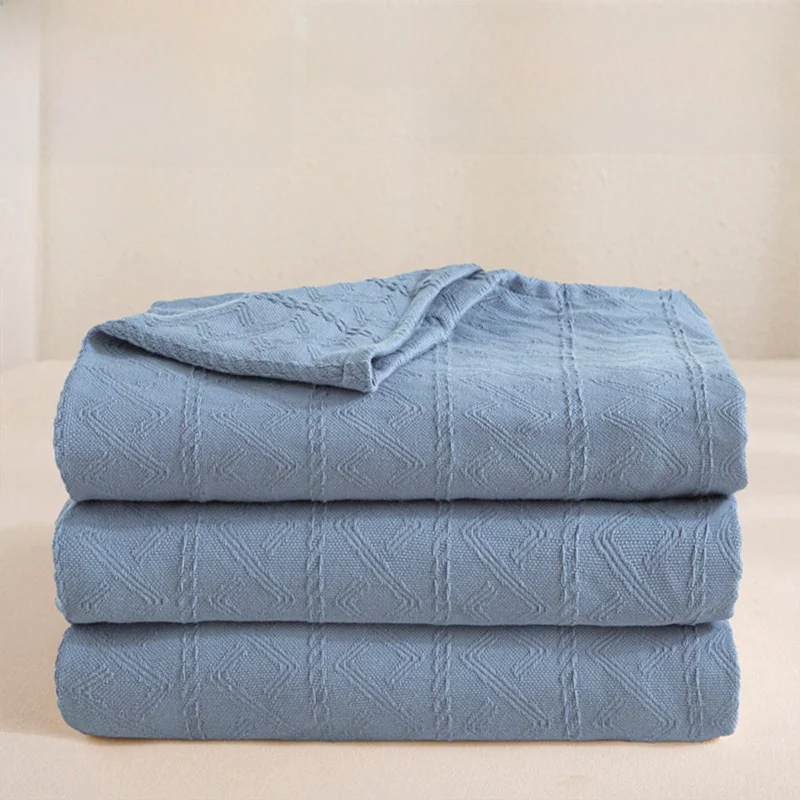 

Новое летнее одеяло-полотенце из чистого хлопка класса А 2026 года, для офиса и дневного сна, с высокой воздухопроницаемостью, вязаное, в полоску, универсальное...