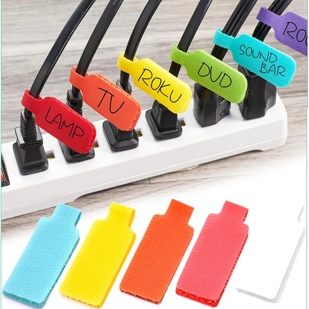 

Multi-Color Electronic Cable Tags Identification Tags, Write On Cord Labels, Self-Adhesive Nylon Wrap-It Cable Label,
