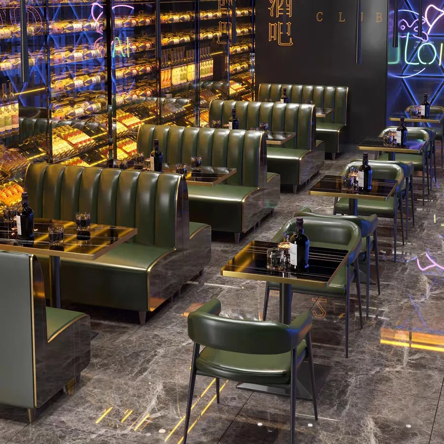 Retro Industrial Style Bar Chair Table Chair Set Bedroom Hot Pot Milk Tea Shop Bar Western Restaurant Transparent Booth