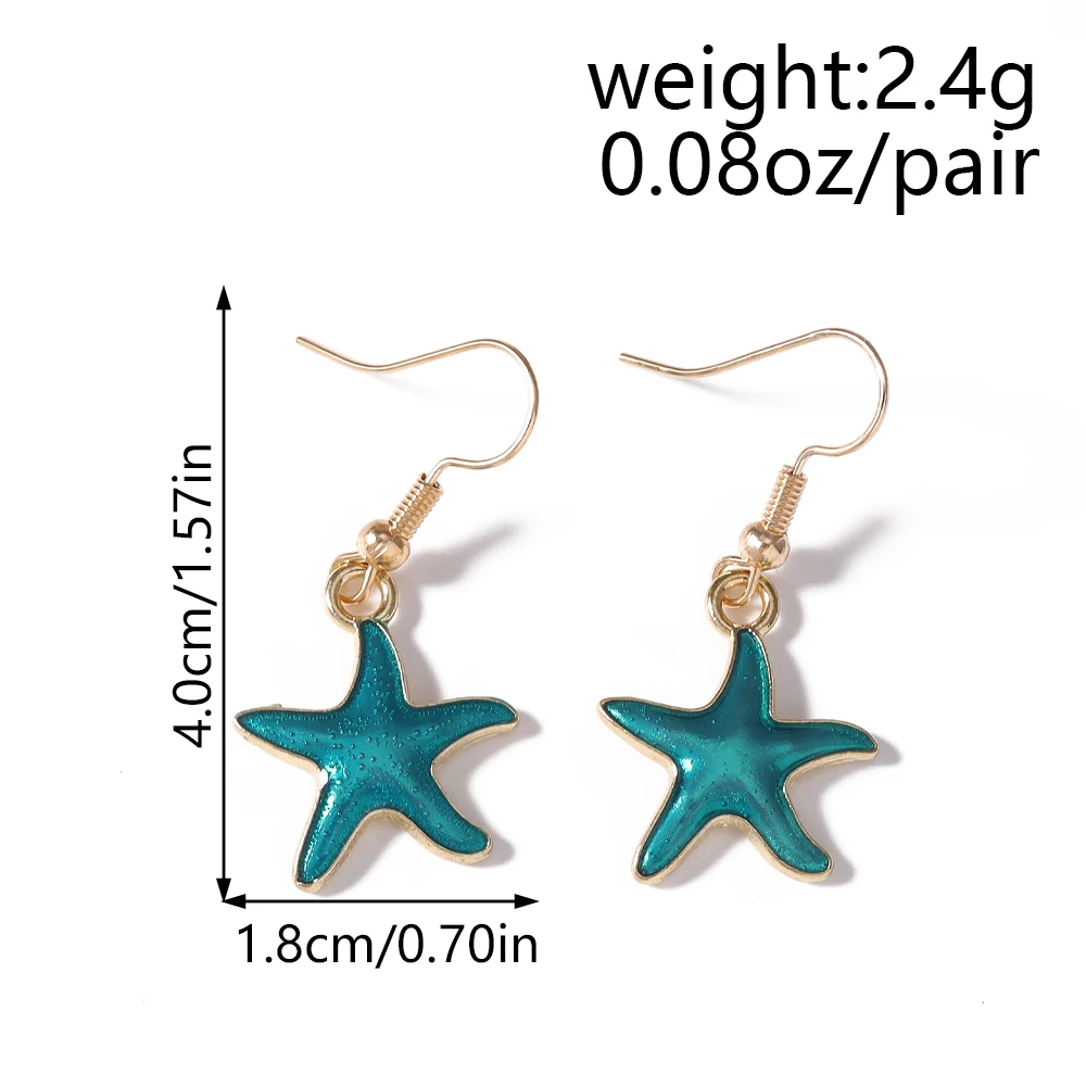 Aihua Lovely Bohemia Niedliche Seestern-Anhänger-Ohrringe für Frauen und Mädchen, bunte Sommer-Strandmode, Seestern-Ohrringe, Schmuck, Geschenk – Detail 5