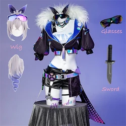 Honkai Star Rail Silver Wolf Cosplay Costume Wig Hair Game Uniform Glasses Coat Boots Shoes Props Halloween Party Outfit Women