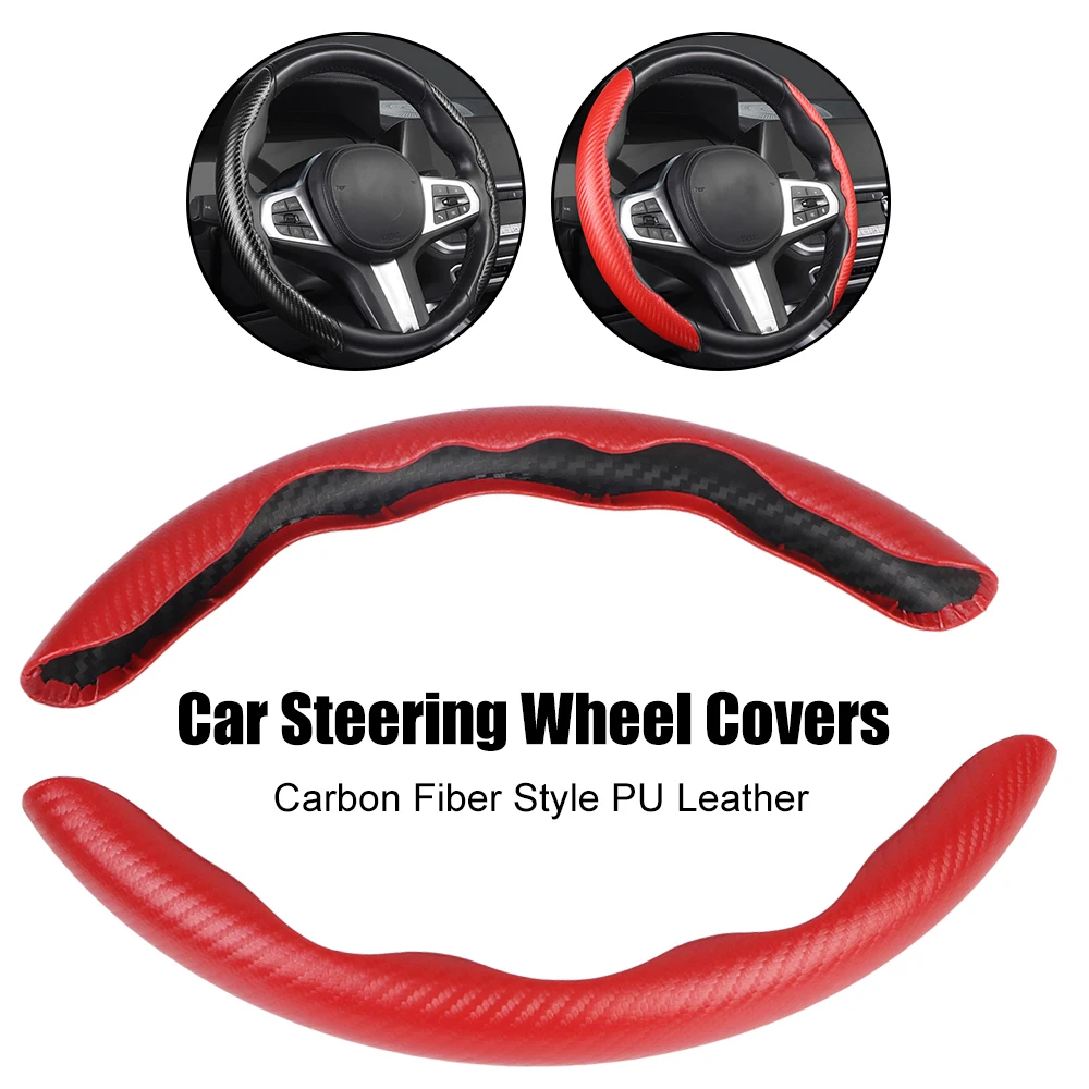 Mikro faser Leder Kohle faser Look 1 Paar Auto Lenkrad Booster Abdeckung Auto Innendekoration