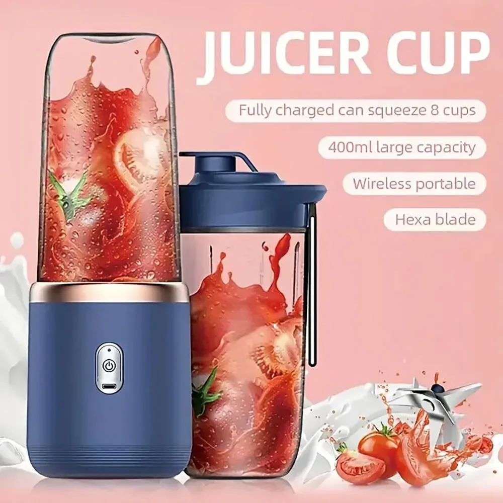 USB rechargeable mini blender portable juicer, fresh juicer Cup, personal size mrubber blender, 2 cups, 1 year old