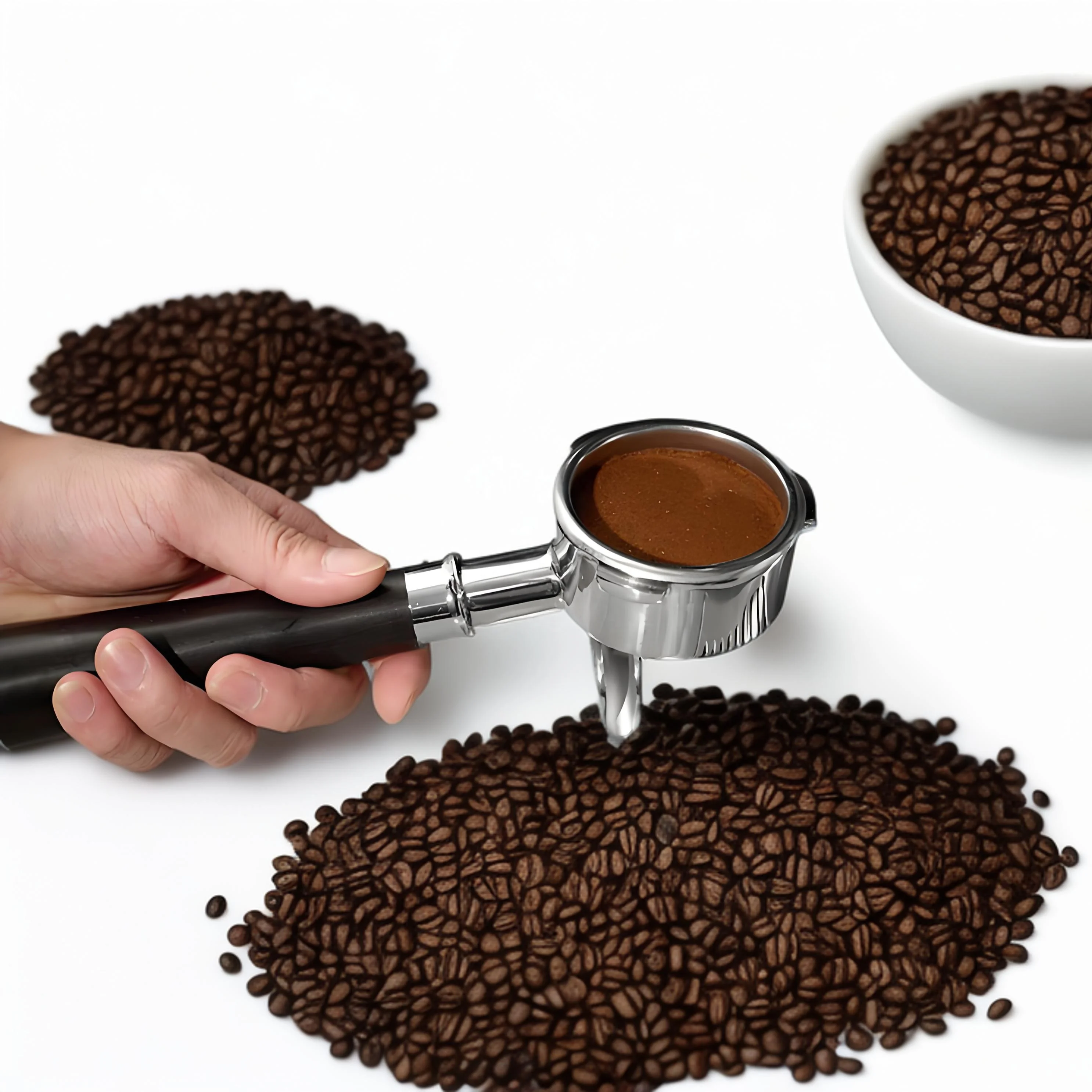 58mm Wooden Handle Stainless Steel Portafilter - Single/Double Spout + Bottomless for Espresso Machines - LIMITED TIME OFFER!