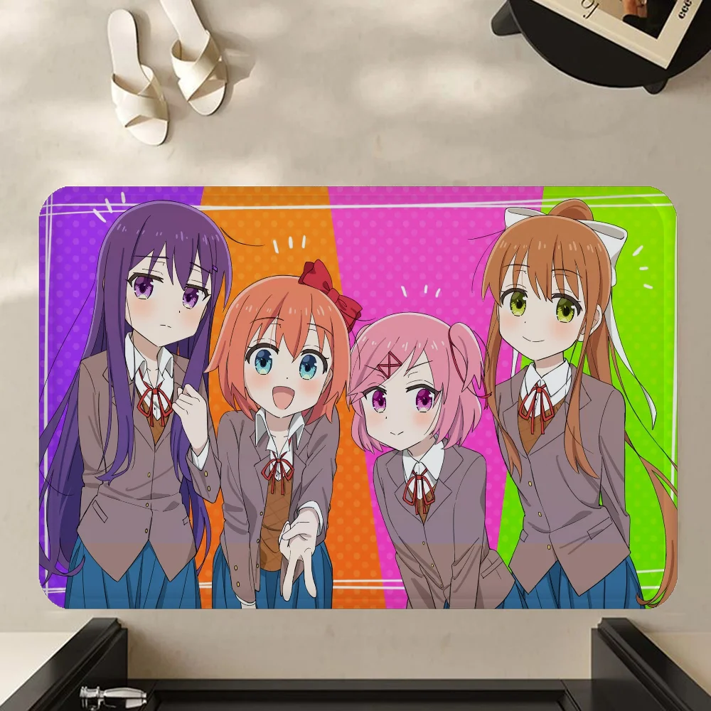 DDLC Doki Literature Door Mat Washable Non-Slip Living Room Sofa Chairs Area Mat Kitchen Doormat Area Rug