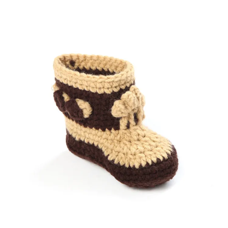 Baby Western Cowboy Costume Hand Knitted Hat Boots Set Newborn Photography Outfits Baby Boy Outfit