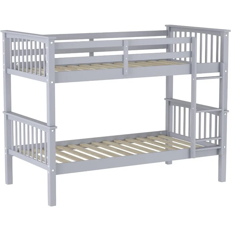 

Solid Wood Twin over Twin Bunk Bed, Twin over