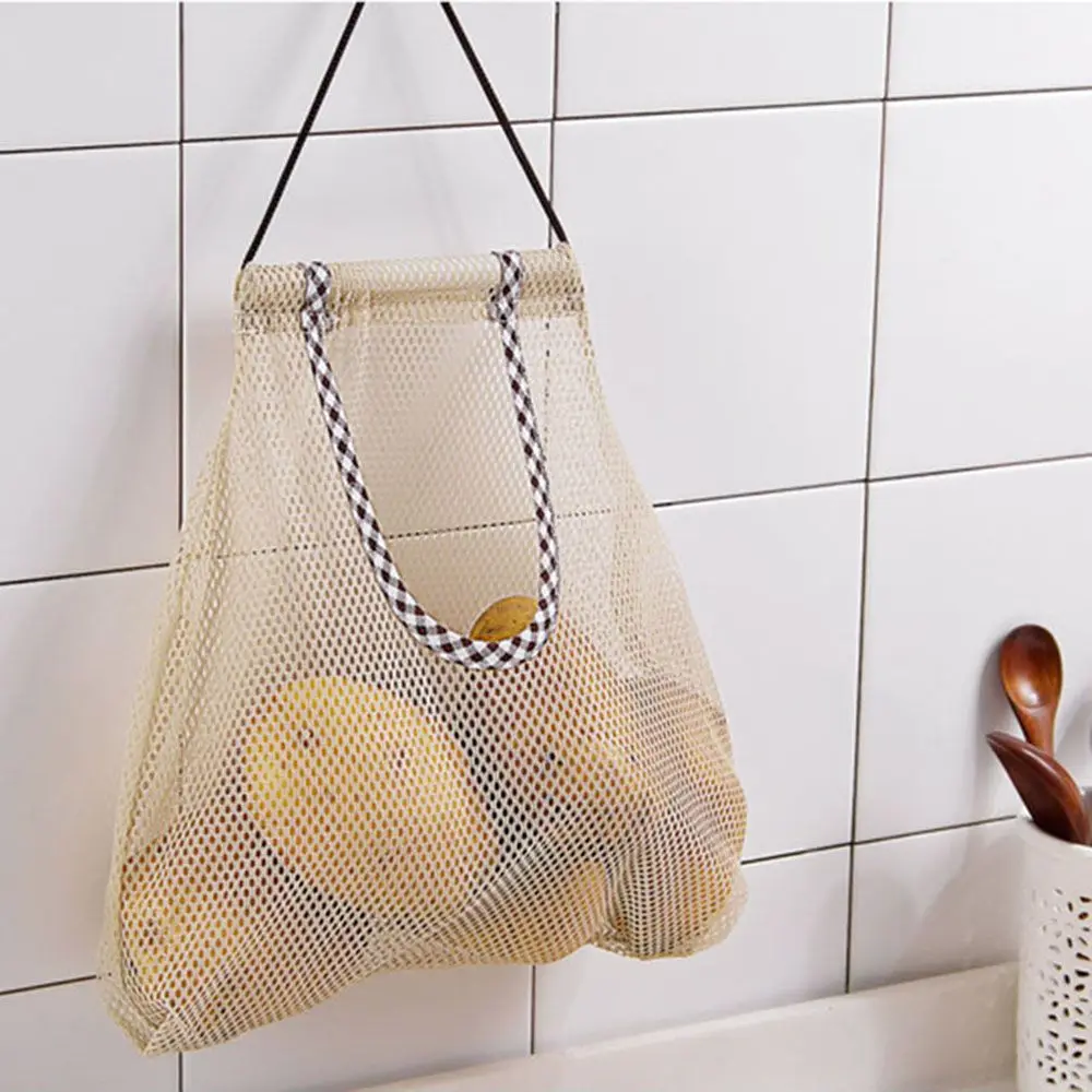 

Wear-resisting Grocery Basket Kitchen Organizer Onion Hanging Mesh Vegetable Storage Bags Fruit