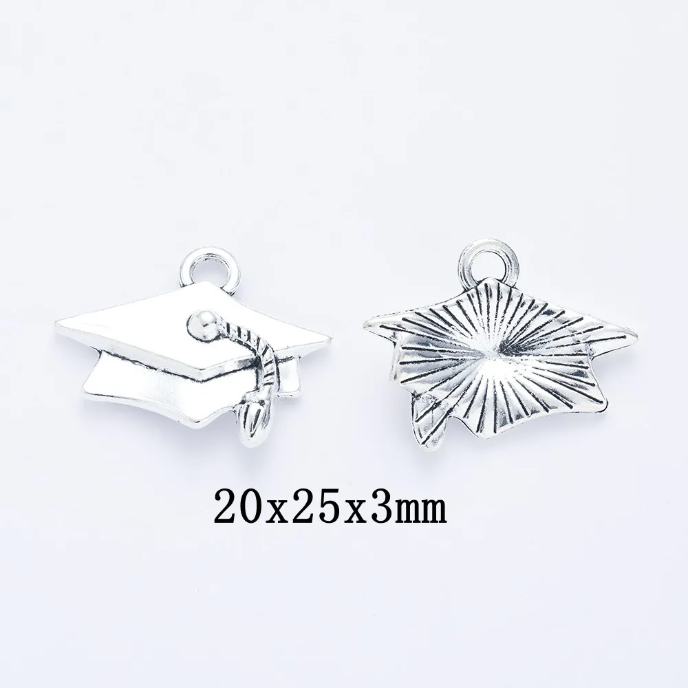 30pcs Graduation hat Craft Supplies Charms Pendants for DIY Crafting Jewelry Findings Making Accessory 1627