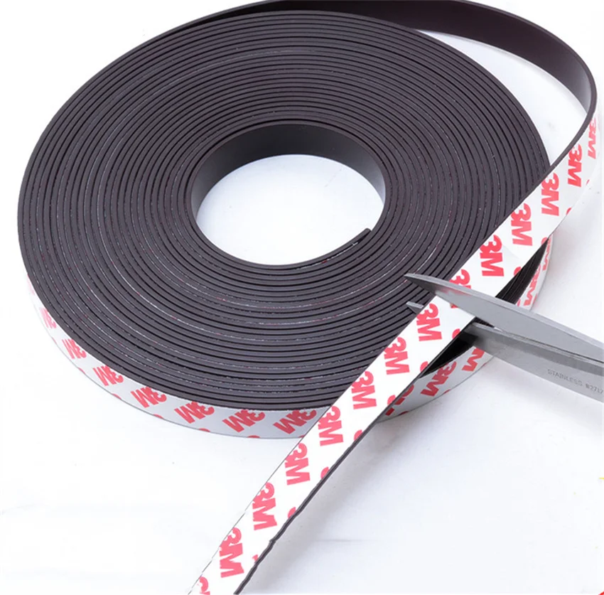 10x1.5mm Strong Flexible Magnet Strip Self Adhesive Magnetic Tape Rubber Magnet Tape Lenght 10Meter