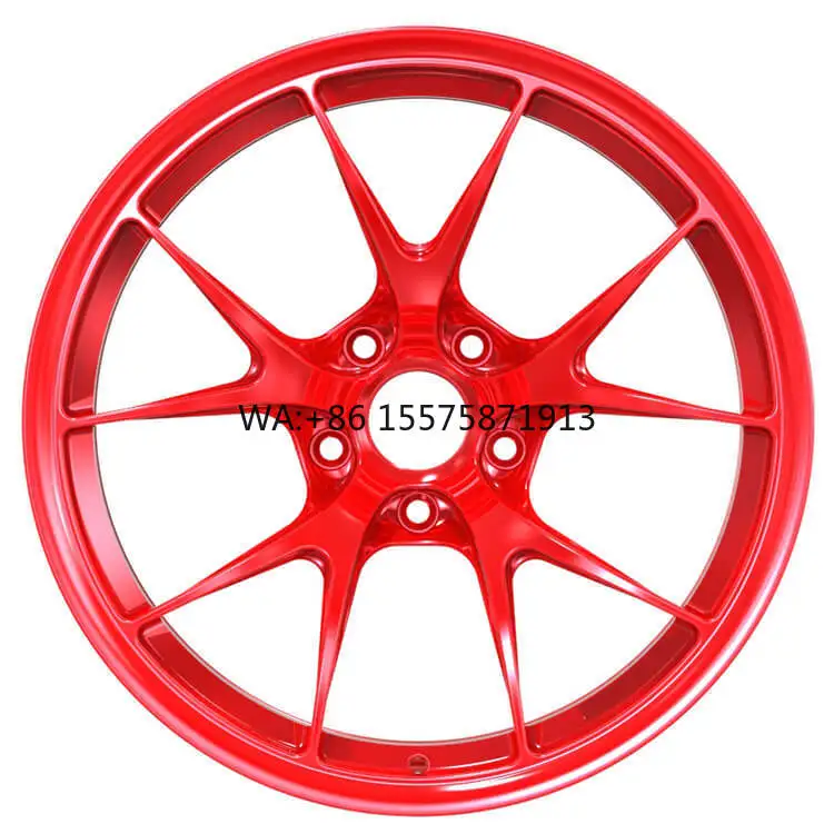 

New Design High Performance 17-21 Inch Red Multi Spoke Monoblock Beadlock Deep Concave Aluminum Alloy Forged Wheels for Cars