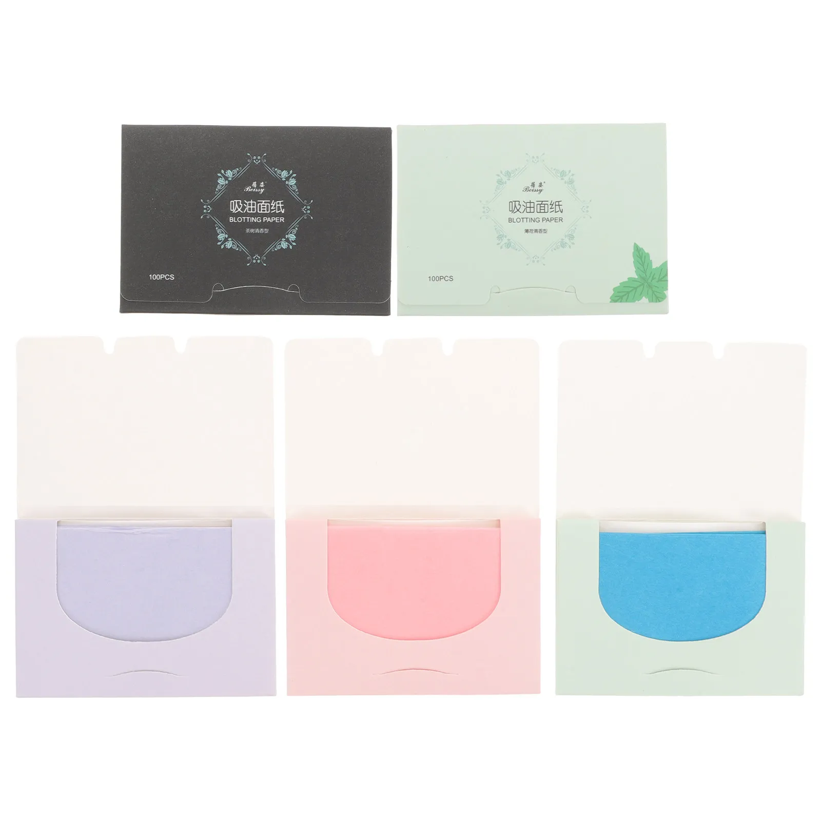 500 Pieces Facial Oil Blotting Paper Linen Pink Lavender Green Tea Chamomile Rose Fragrance Absorbing Excess Oil for Home Gym