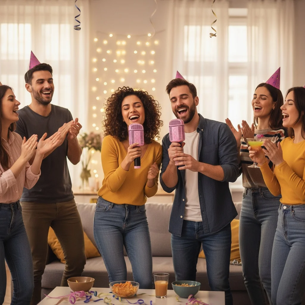 ポータブルカラオケスピーカーマイク、大容量バッテリー搭載ワイヤレスBluetoothマイク、HIFIサウンド、マジックボイス、大人、子供向け