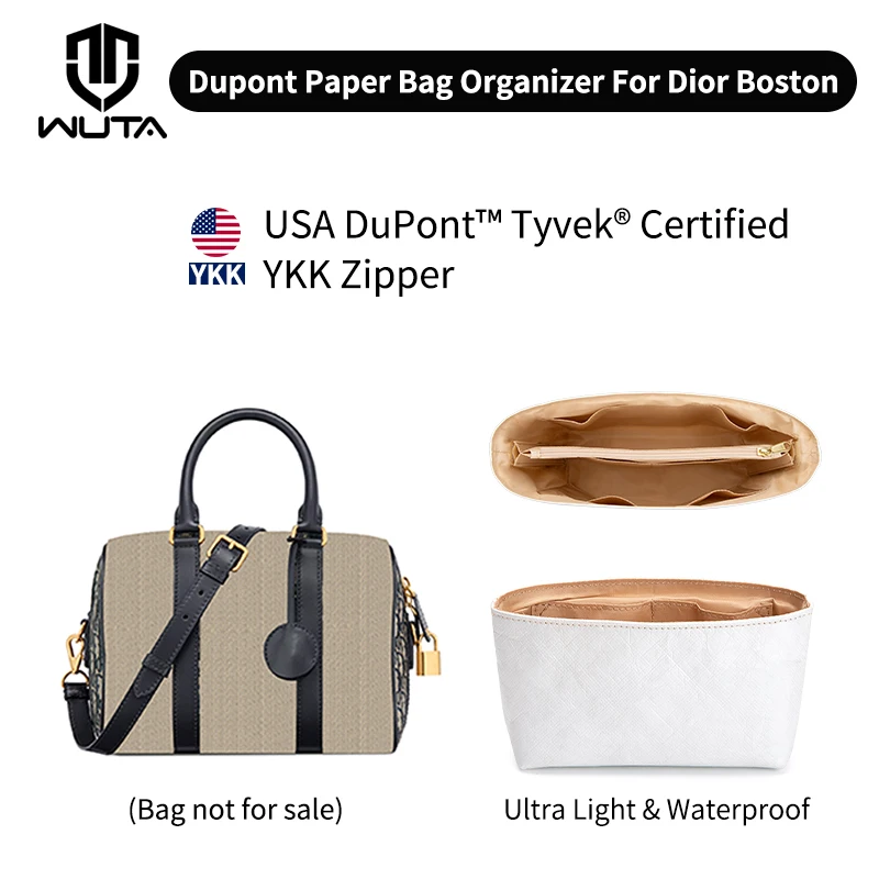 

WUTA Inner Bag Dupont Paper Insert Organizer Waterproof Durable Storage for Groove Boston16 20 25 LV Speedy20 25 Nano Tote Bag