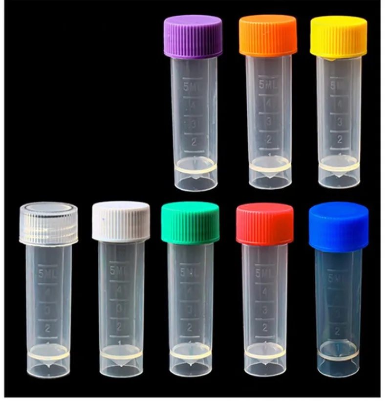

200Pcs/lot 5ml Plastic Freeze Pipe Freezing Tube Cryovial Shool Lab Experiment Supplies,with Silicone Gasket