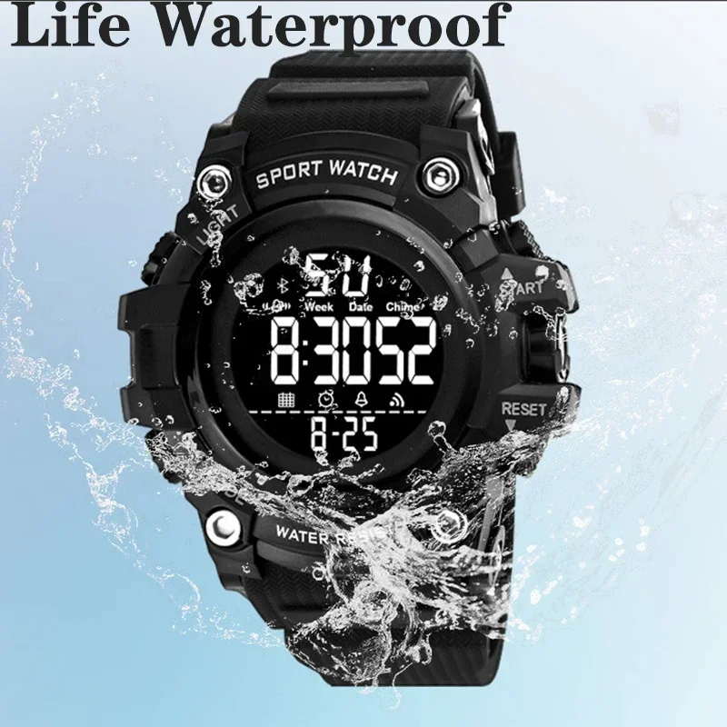 YIKAZE Military Sport Watches Waterproof Men\'s LED Digital Watch Big Dial Alarm Clock Multifunction Sport Watch for Man Kid Gift