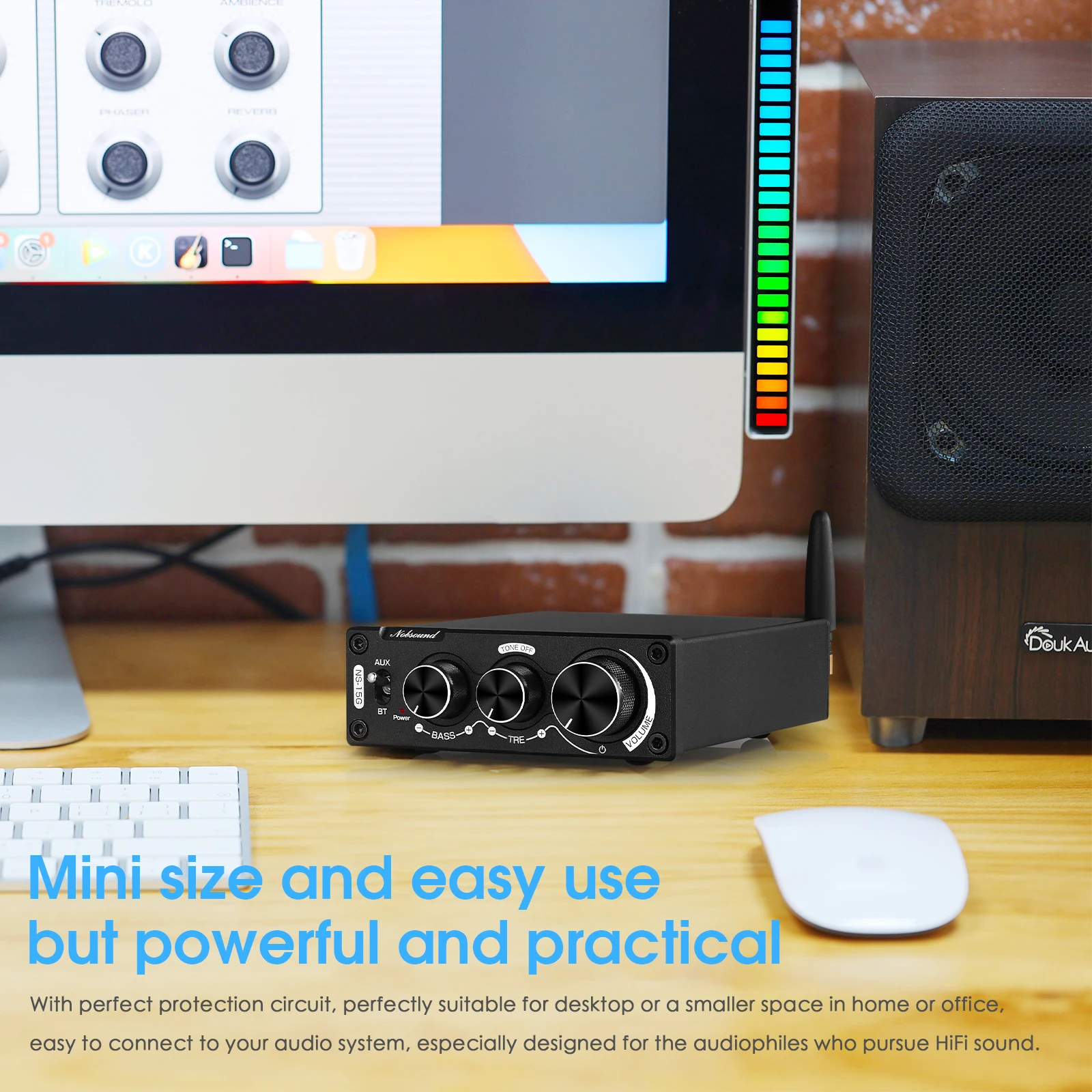 Douk Audio Mini TPA3116 amplificador de Audio Digital HiFi Bluetooth 5,0 Clase D amplificador de potencia estéreo 100W * 2 para altavoz