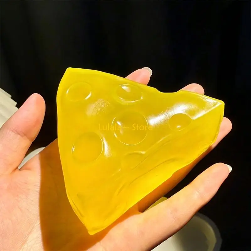 Y4QA Yellow Cheese Hand Squeeze Toy Great For Calming And Relaxing Nerves Travel Companion