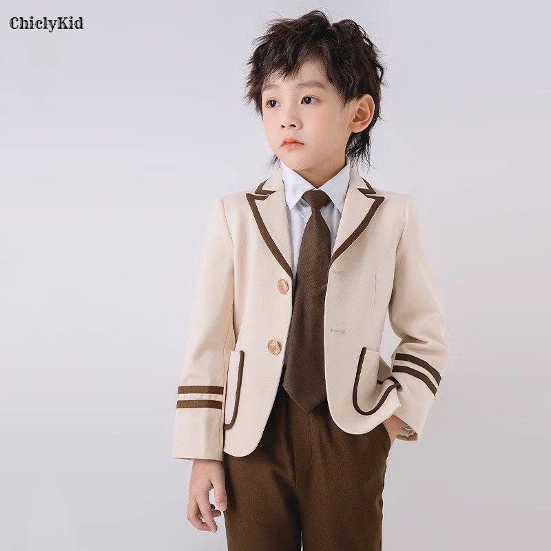 Children School Uniform Girls Korean Japanese Jacket Pleated Skirts Boys Blazers Pants Suits Kids Student British Clothes Sets