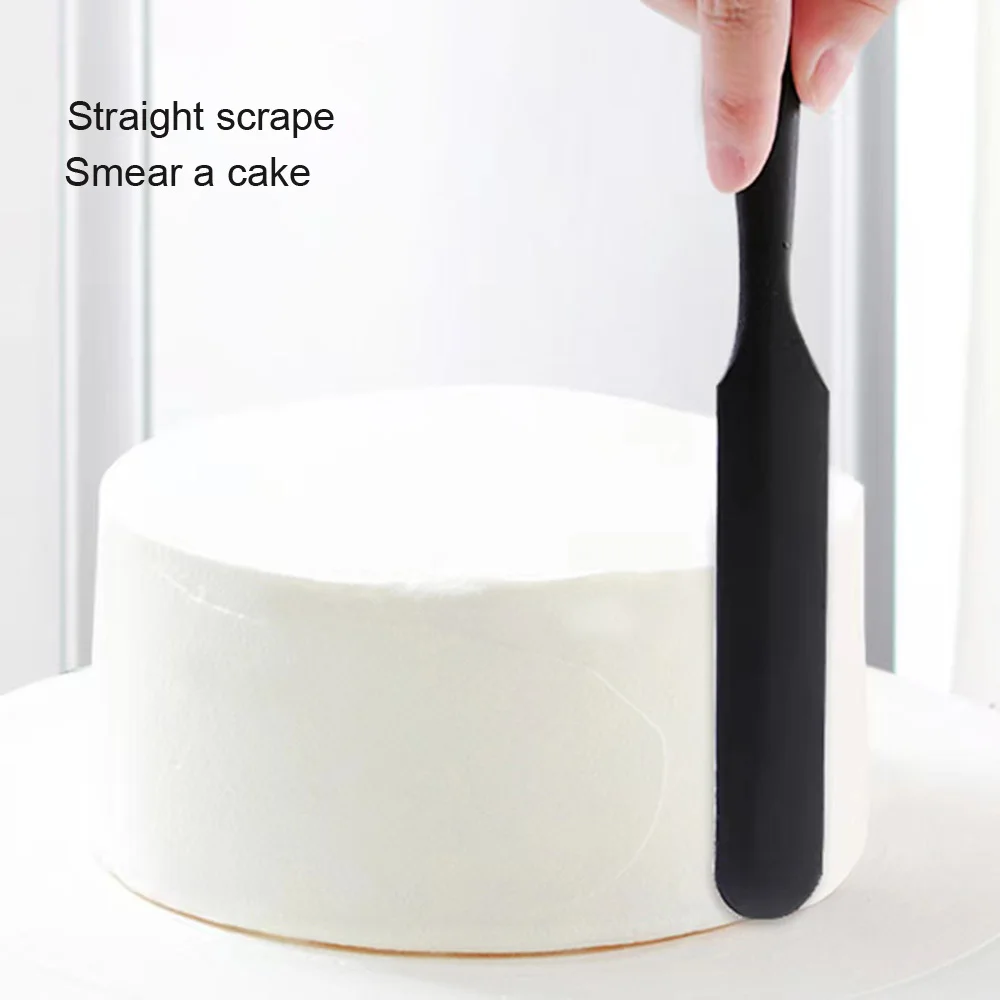 Silicone cream scraper integrated long cake spatula, heat-resistant food grade spatula, kitchen baking tools