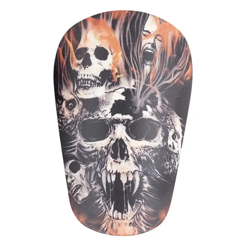 Training Shin Guards Skull And Flame Design Training Shin Guards Halloween Breathable Shin Holder Sportswear Accessory Shock