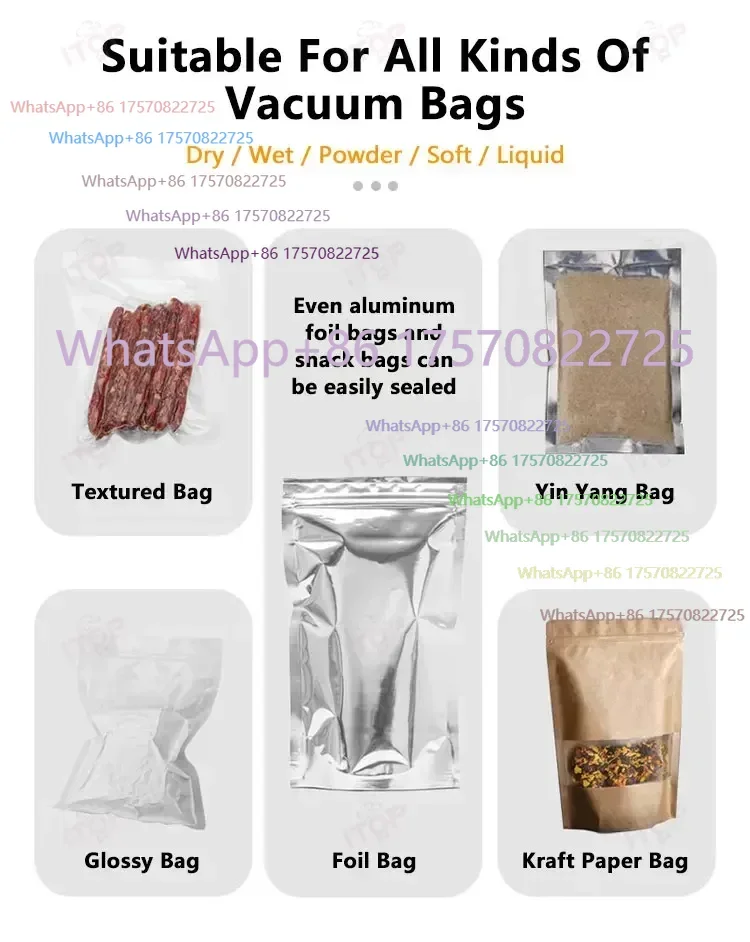 ITOP SPM-3 Commercial Chamber Vacuum Packaging Machine Vacuum Sealer Double Heating Wire Strong Suction -99mbar General All Bag