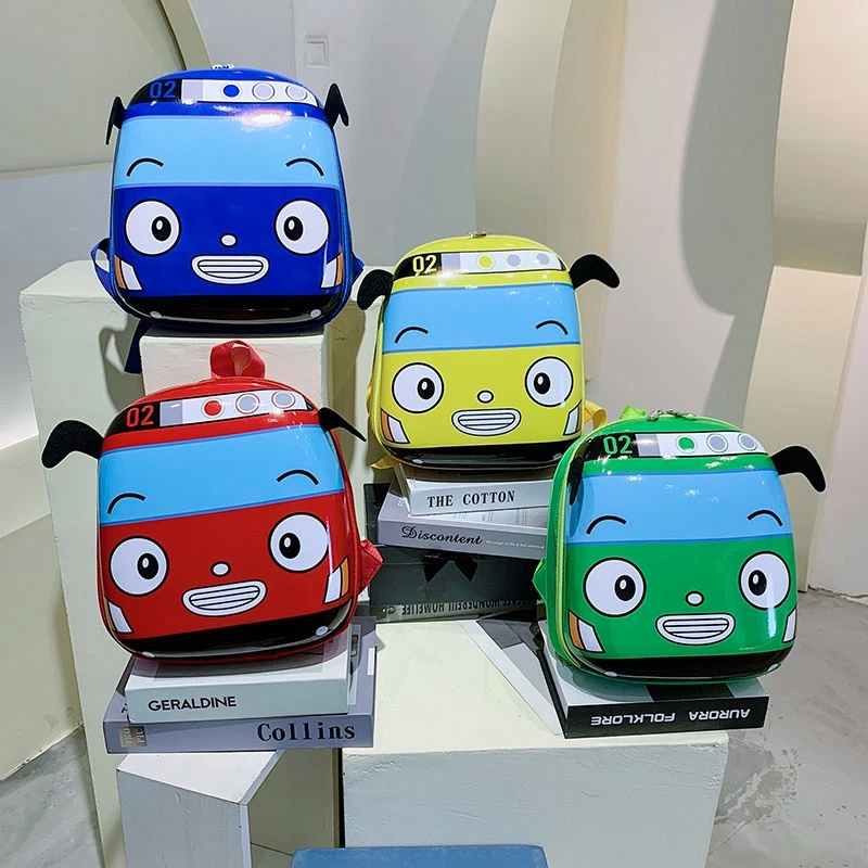 Tayo Cartoon Little Bus Schoolbag Bag Suitable For 1-6 Years Old Christmas Gifts New Cartoon Cute Car Backpack