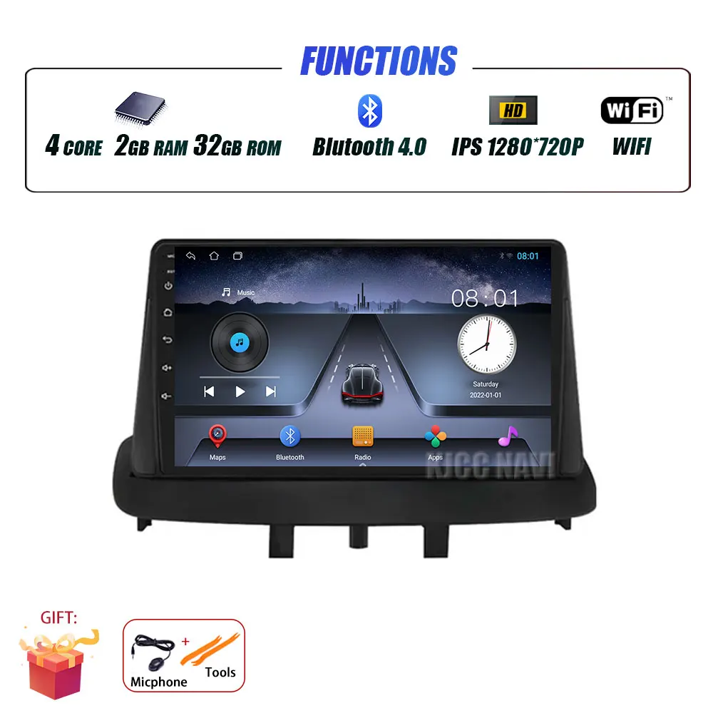 Android 16 voor Renault Megane 3 Fluence Samsung SM3 2008 - 2017 Multimedia Speler DSP CarPlay GPS Autoradio