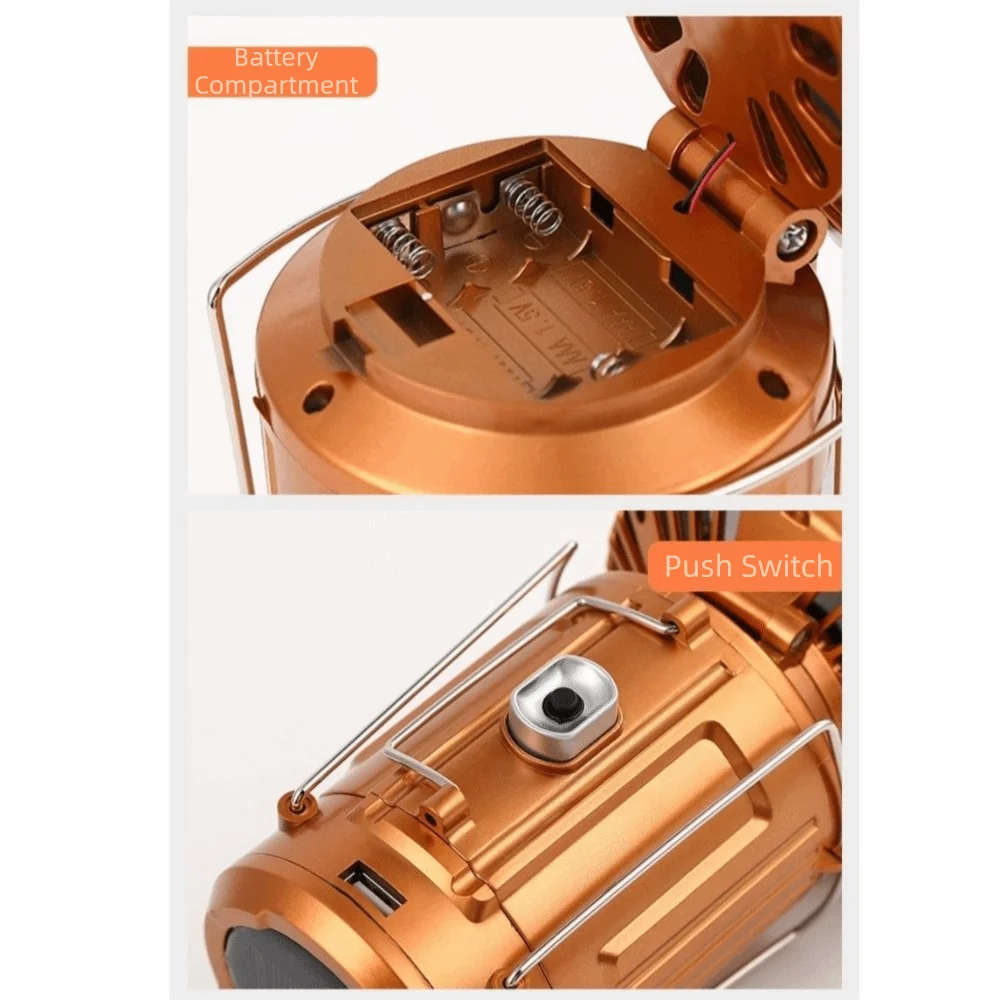 Solar Powered Solar Camping Lantern USB Charging Portable LED Fan Lantern Stretchable 5W Portable Electric Fan Hiking