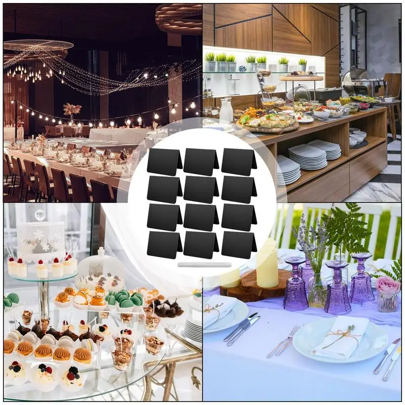 Индикаторы для еды, 12 шт., искусственная еда с 1 шт. меловым маркером, товары для кейтеринга, для буфета, искусственная еда, свадебные пекарни