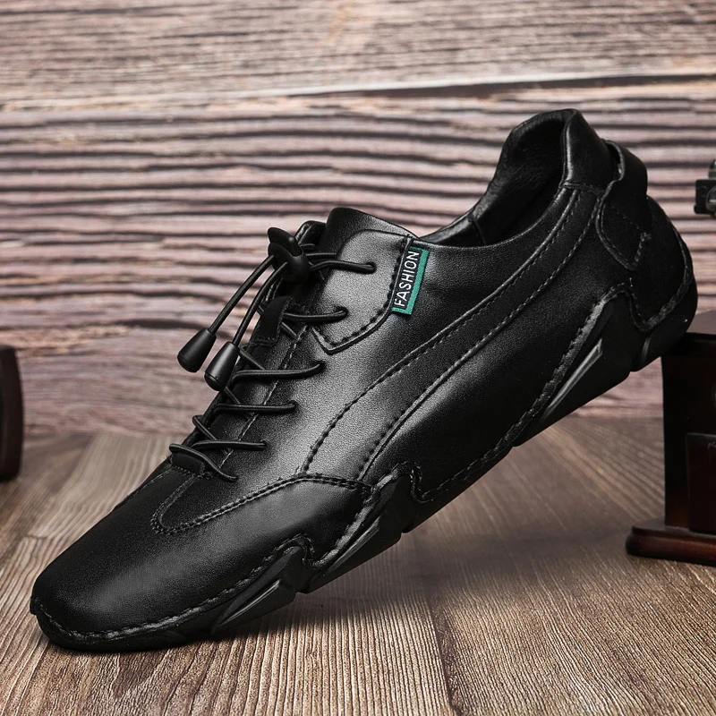 2022 high-end sapatos de couro masculino padrão de crocodilo de couro macio-sola sapatos casuais de couro preguiçoso sapatos antiderrapantes sapatos de condução