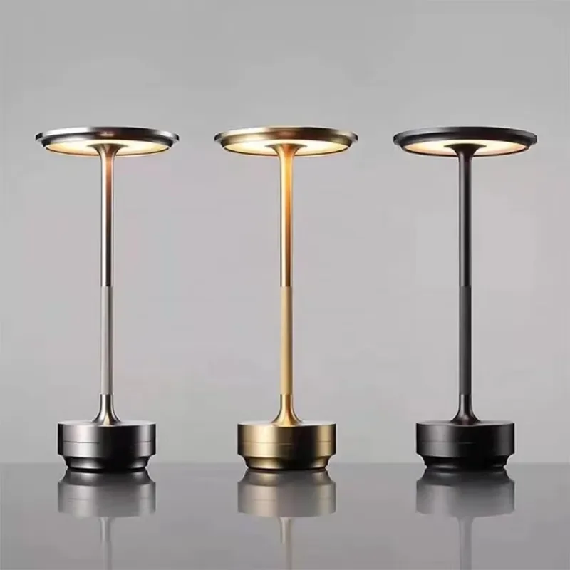 Touch Control Dimmable LED Night Light Aluminum Alloy Charging Bar Lamp Modern Metal Decorative Desk Lighting for Bedroom