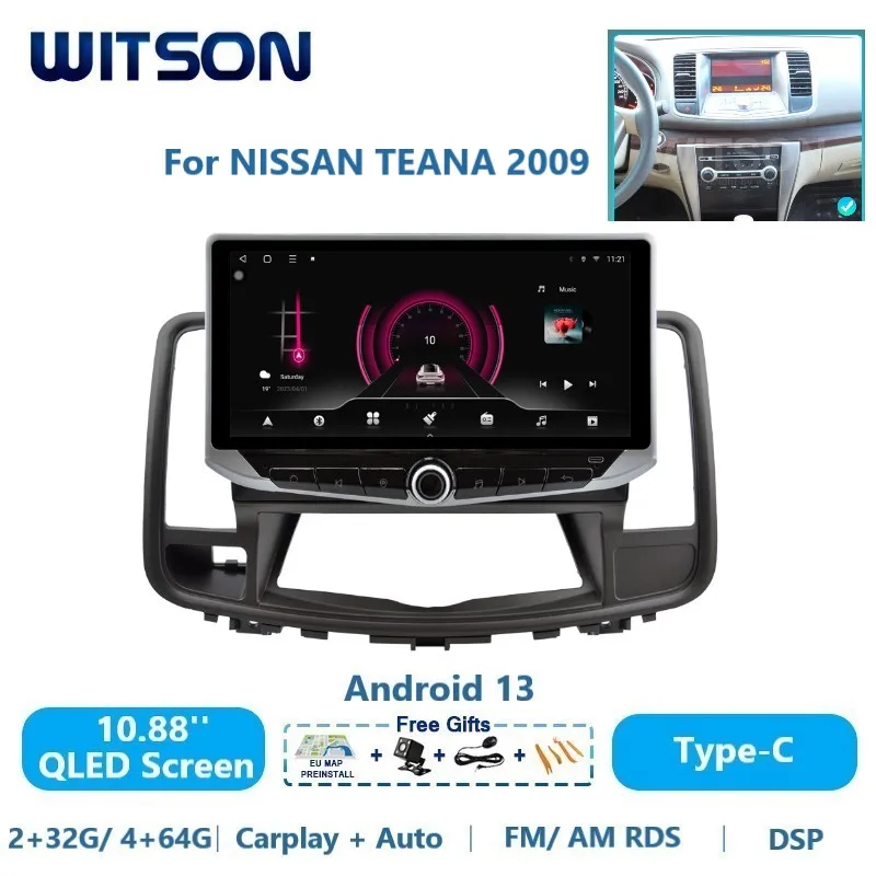 

WITSON Android 13 авто стерео Мультимедиа для Nissan Teana J32 2008-2013 QLED Carplay автомобильное радио GPS WiFi автомобильное головное устройство