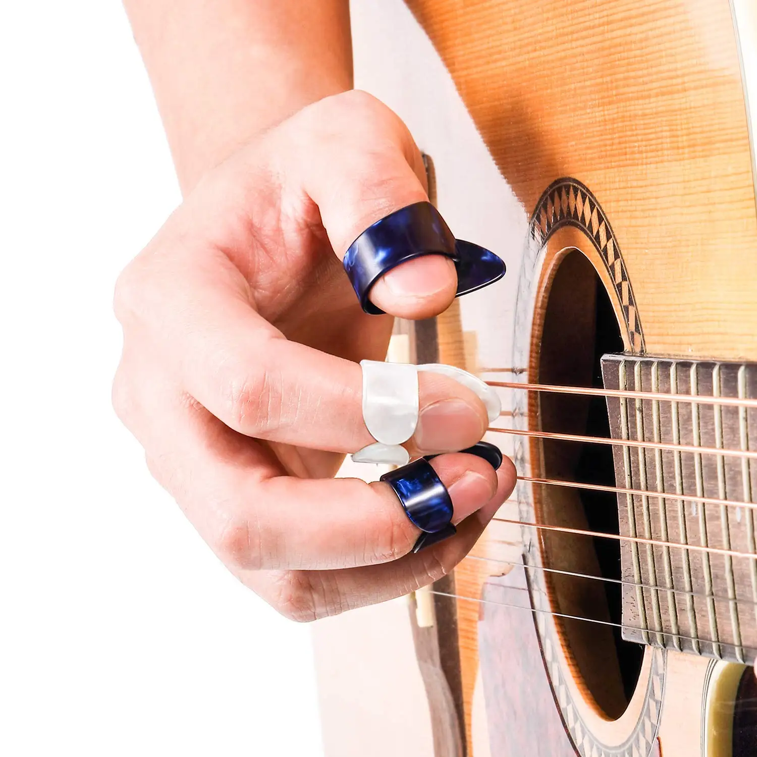 Miwayer 10 قطعة إصبع الغيتار يختار الإبهام/السهرة أحجام أصابع حامي المضادة للانزلاق تصميم باس الصوتية/الغيتار الكهربائي #5