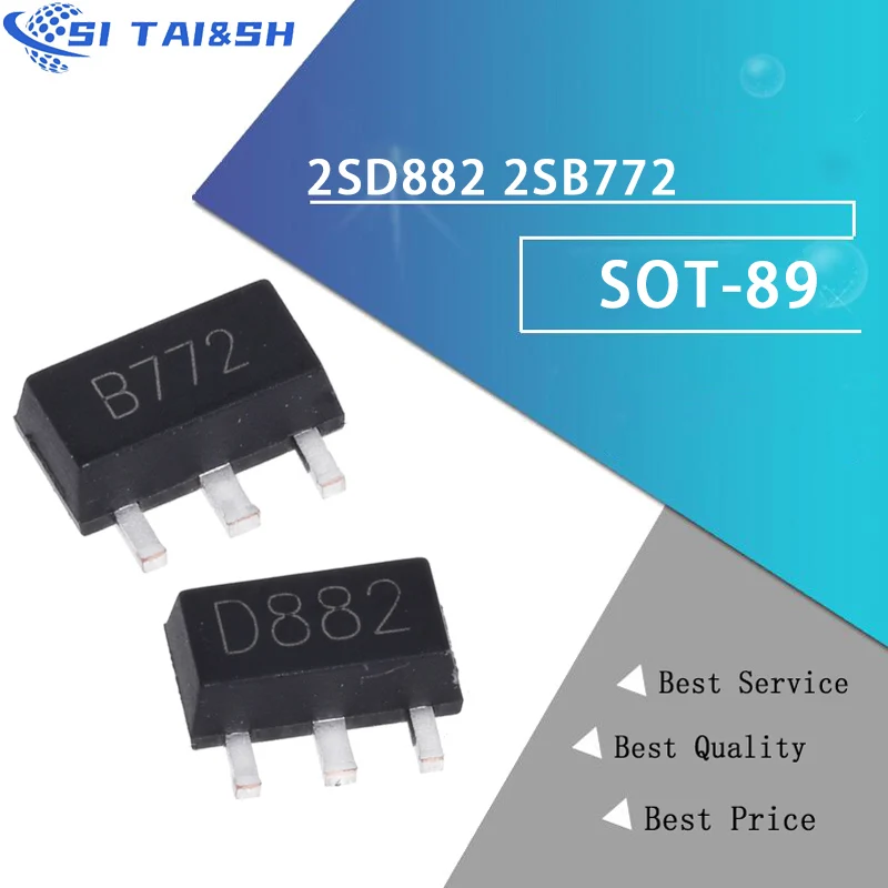 20-шт-2sd772-2sb882-2sd1624-d882-b772-d1624-sot89-Триодная-силовая-трубка