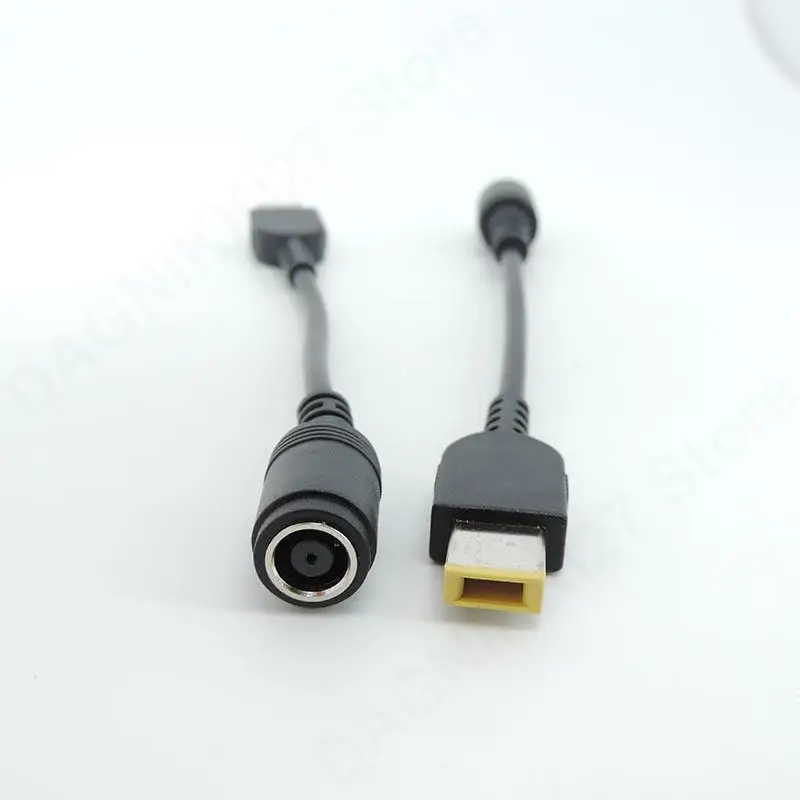 2pcs 7.9*5.5mm Round Jack to Square Plug End Adapter Pigtail Charger Power Adapter Converter Cable For IBM for Lenovo Thinkpad