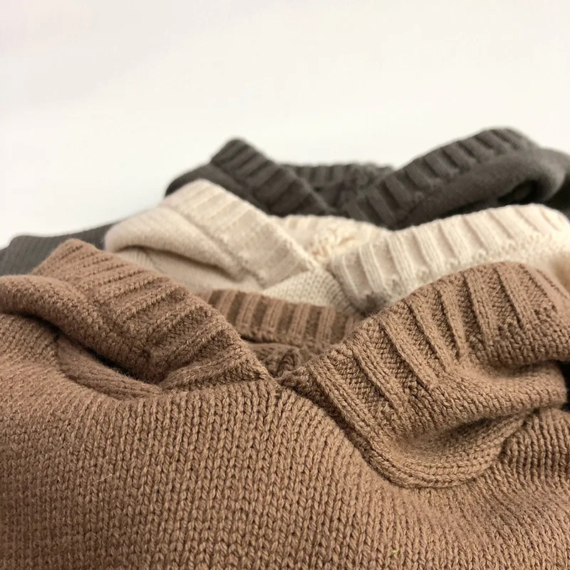 Vordertasche Feinstrick Kinder Jungen Mädchen Pullover Hoodie Strickpullover Lose Stil Mädchen Kapuze Kleinkind Strickwaren Mantel – Detail 4