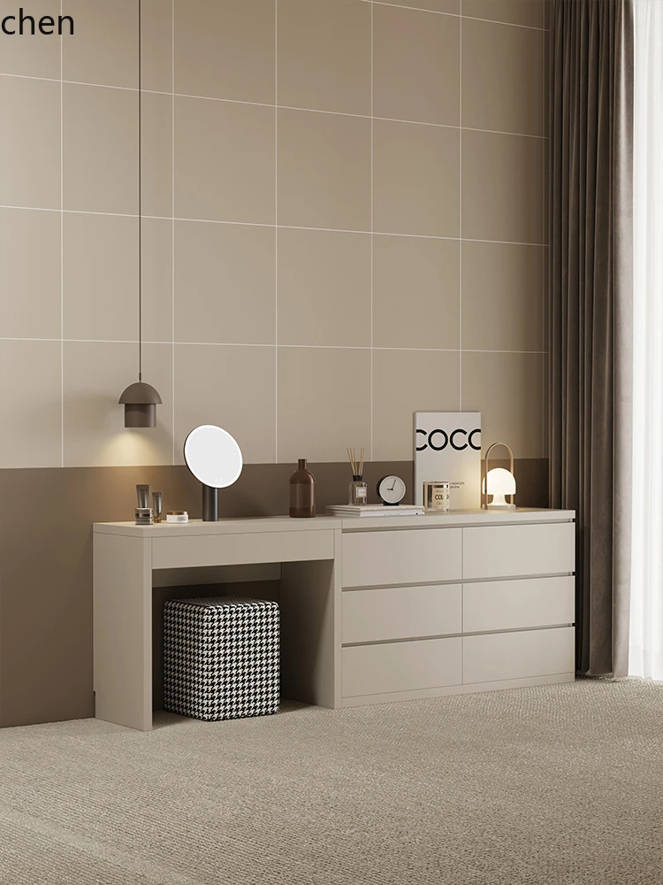 

QZT Dressing Table and Chest of Drawers Combination Makeup Table Bedside Storage Cabinet Integrated Desk