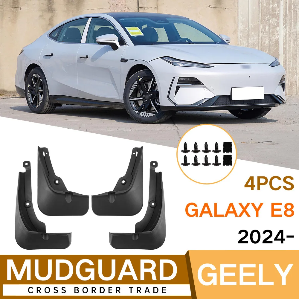 

For 2024 Geely Galaxy E8 Front Rear Mud Flaps Mudguards Splash Guards ABS Plastic Accessories