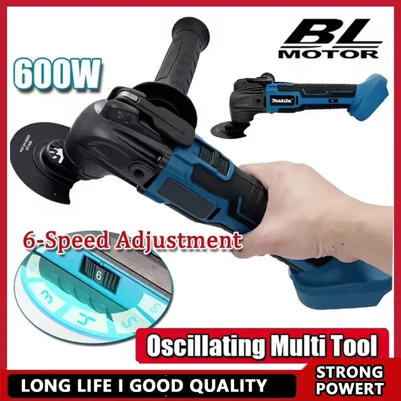 

Fit Makita-Compatible 600W Oscillating Multi-Function Tool 20000OPM Electric Saw Trimmer for Woodworking 21V 18V Battery Powered