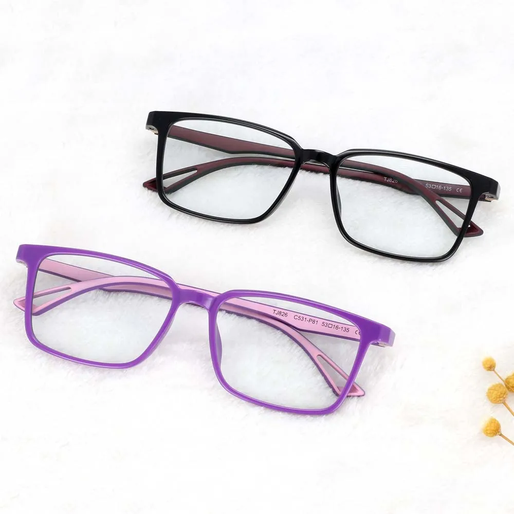 

54368 Adolescent Plastic Titanium Fashion Computer Eyeglasses Anti Blue Light Glasses Frames Student Square Glasses