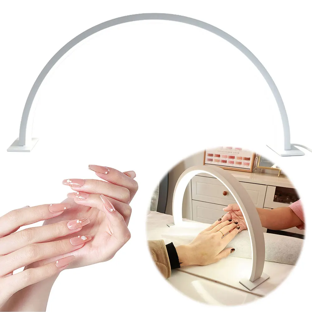Criativo meia lua luz portátil em forma de u ajustável led decoração luz salão de beleza luz de preenchimento multiuso lâmpada de proteção para os olhos